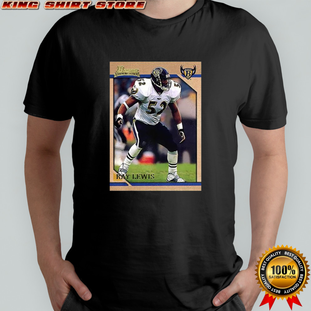 Ray Lewis Baltimore Ravens football trading card retro shirt