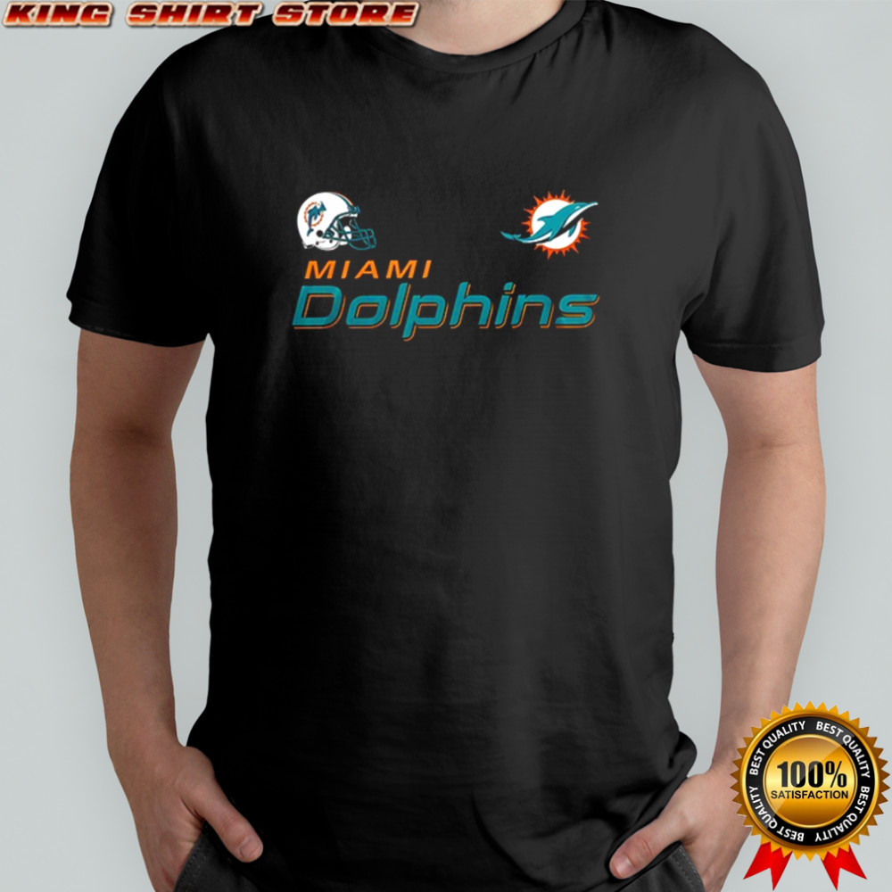 Red white and Miami Dolphins mascot USA flag shirt