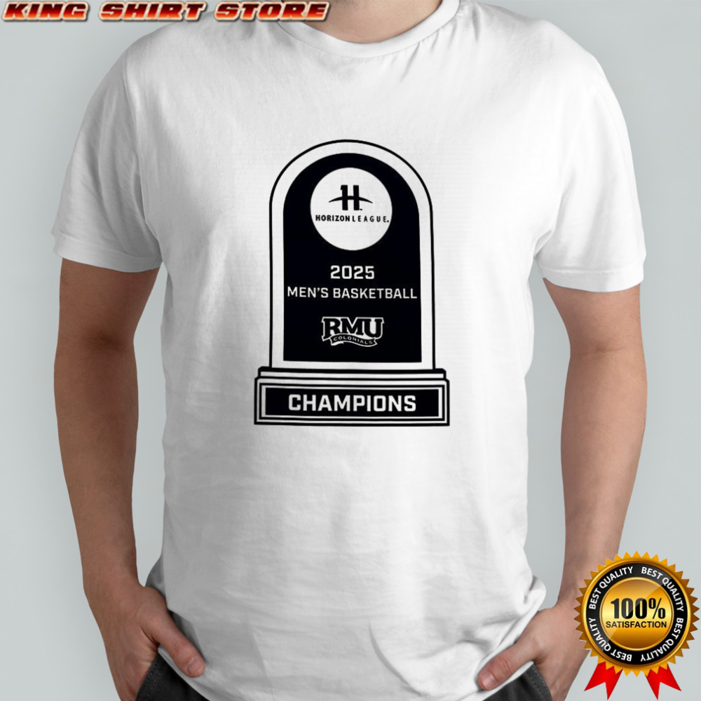 RMU Men’s Basketball 2025 Horizon League Championship trophy shirt
