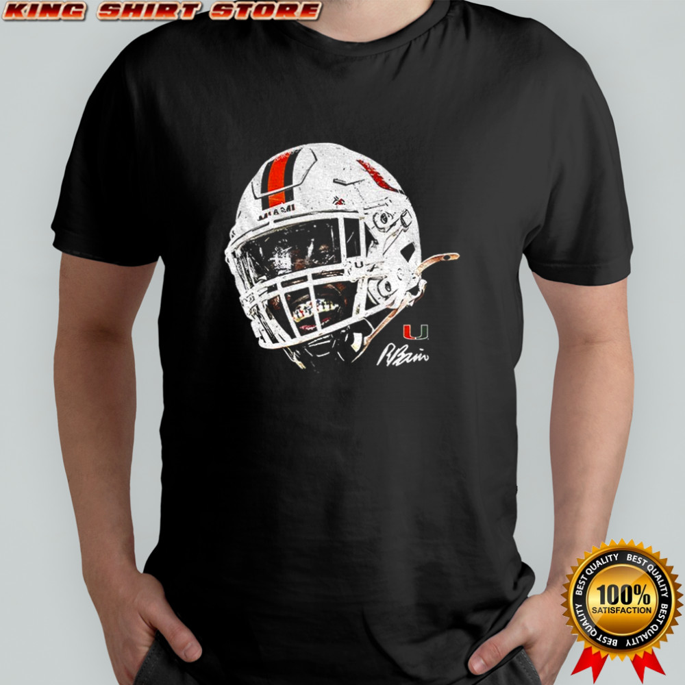 Rueben Bain Jr. helmet face Miami Hurricanes NFL Football signature shirt