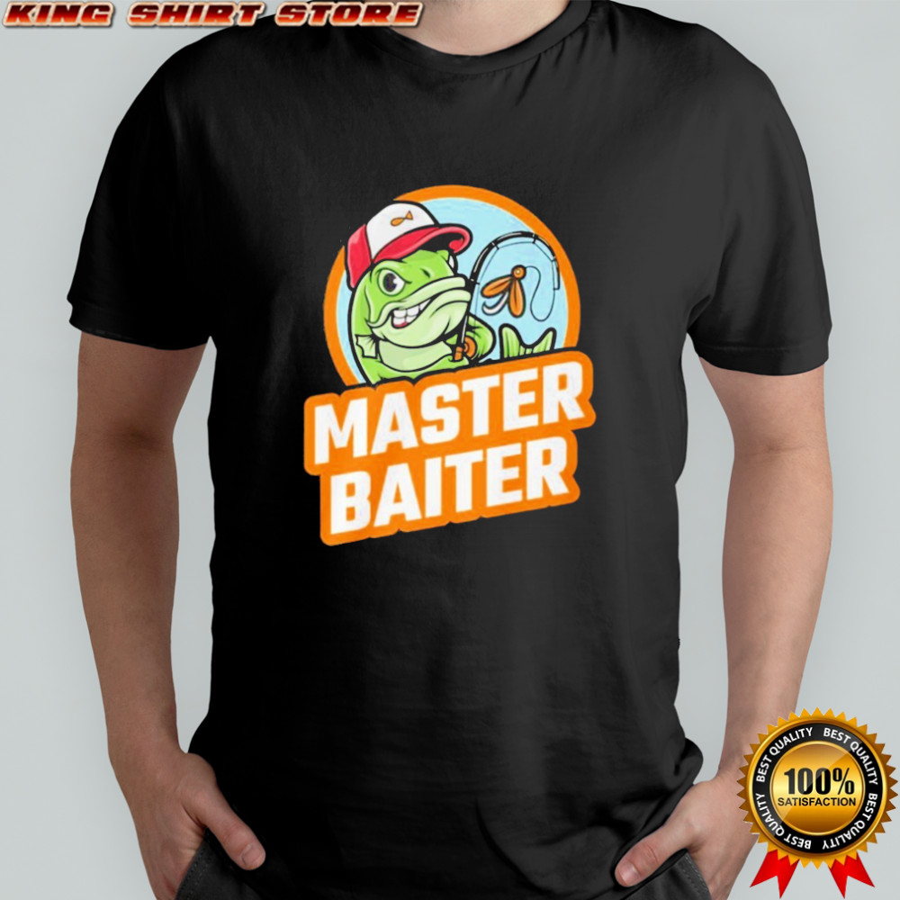 Salmon fishing Master Baiter logo shirt