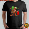 Santa Bigfoot Christmas Tree Lights Xmas shirt
