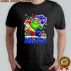 Santa Christmas Grinch Buffalo Bills holding helmet football shirt