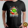 Santa Christmas Grinch New Orleans Saints holding helmet football shirt