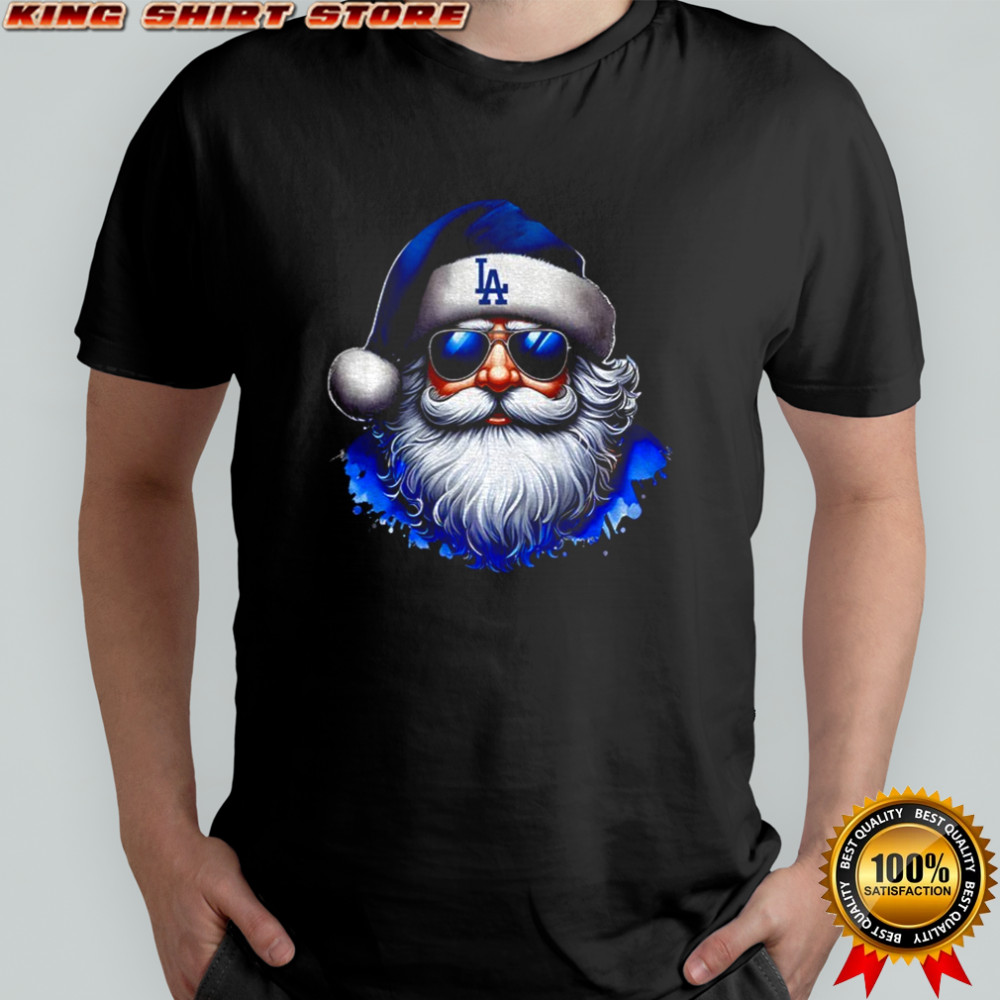 Santa Claus big face Los Angeles Dodgers MLB Baseball Christmas 2025 shirt