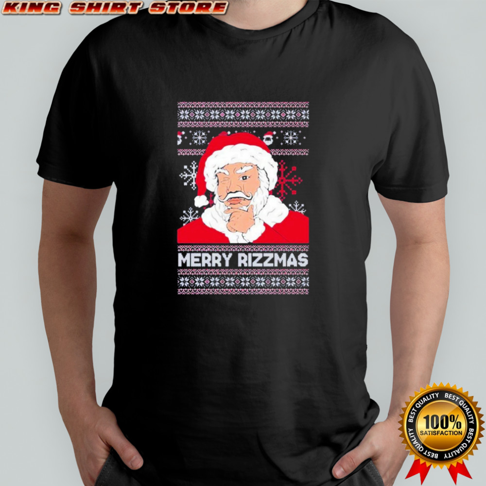 Santa Claus cartoon Merry Rizzmas Merry Christmas shirt