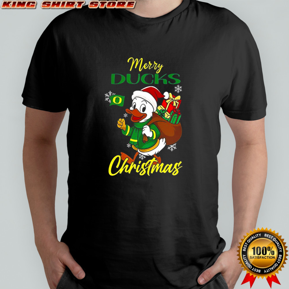Santa Merry Oregon Ducks mascot Merry Christmas 2025 shirt