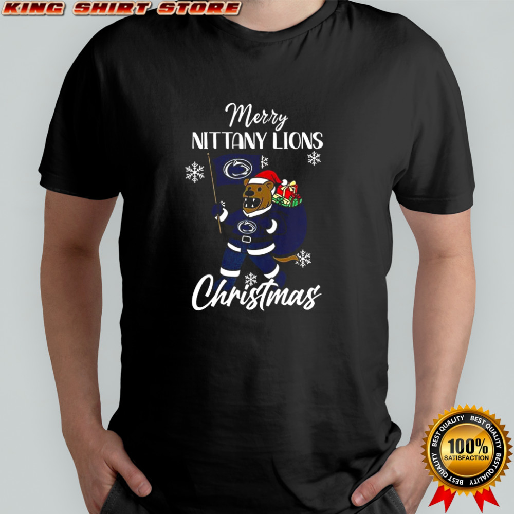 Santa Merry Penn State Nittany Lions mascot Merry Christmas 2025 shirt