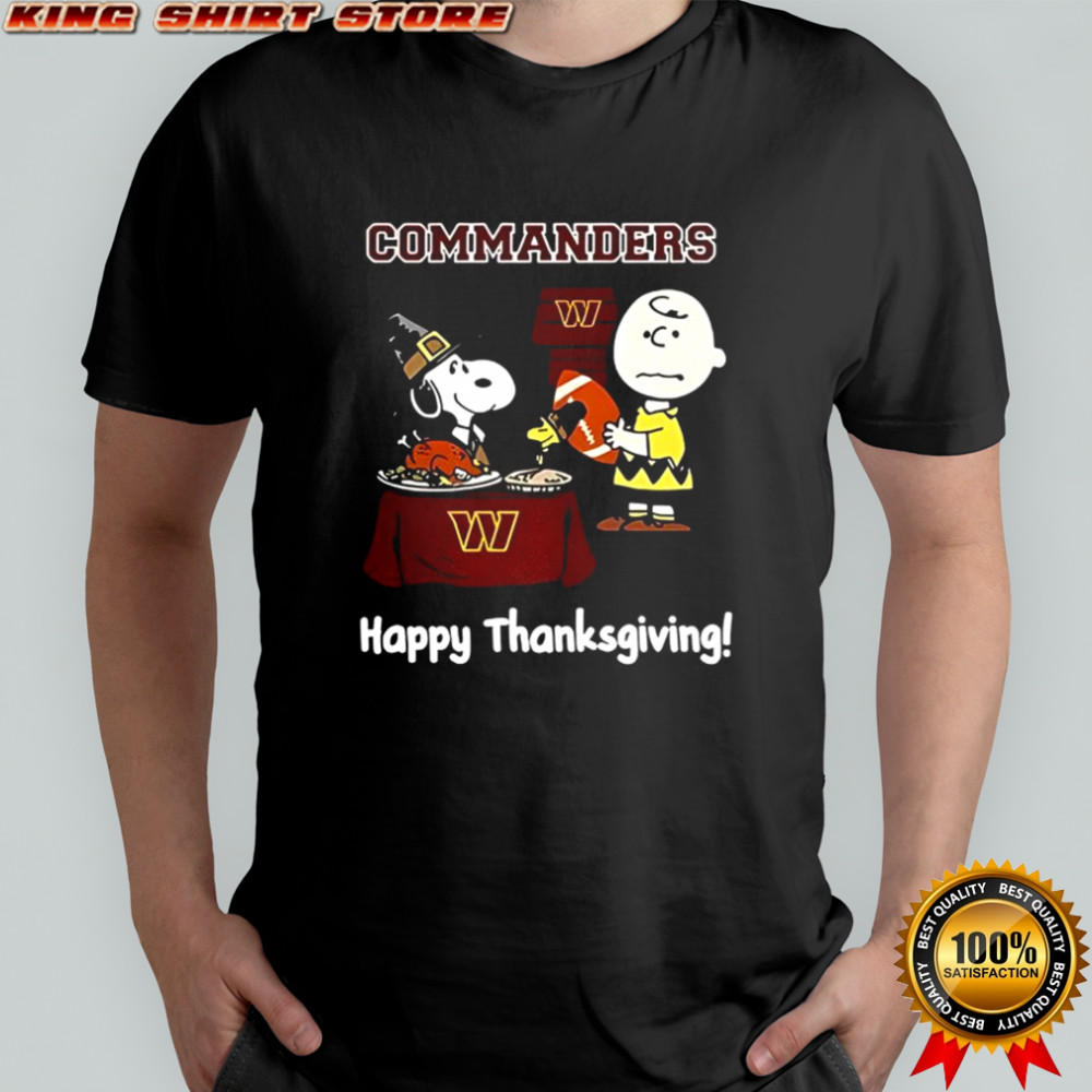 Snoopy and Charlie Brown X Washington Commanders football happy Thanksgiving shirt