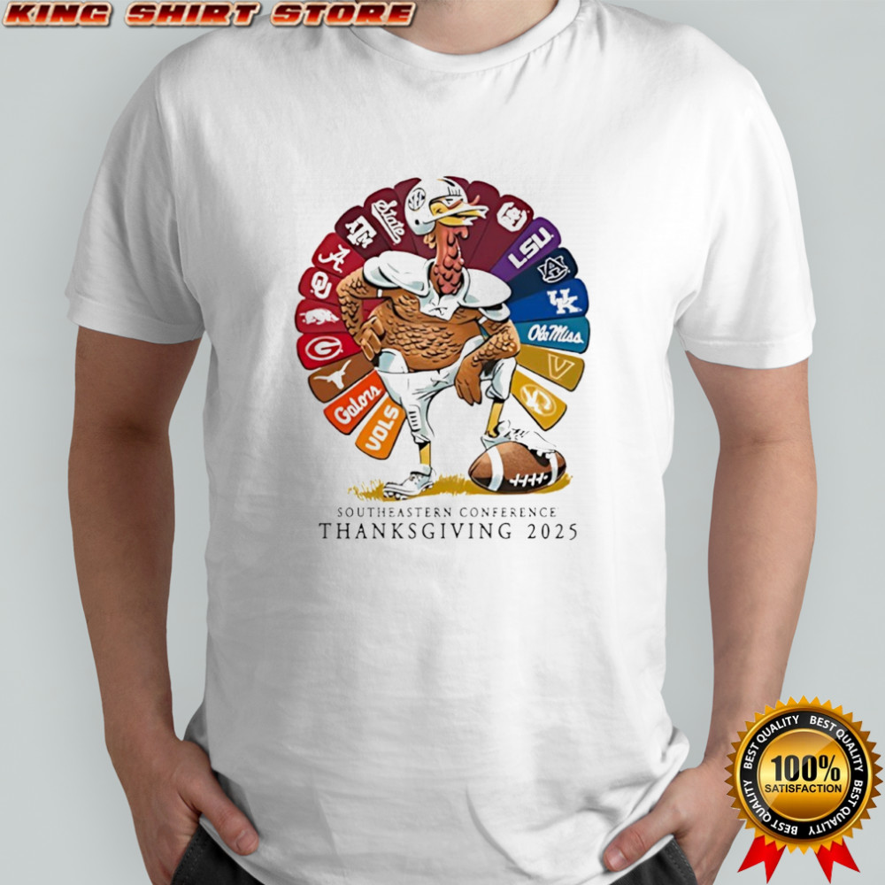Southeastern Conference Thanksgiving 2025 turkey sport teams shirt