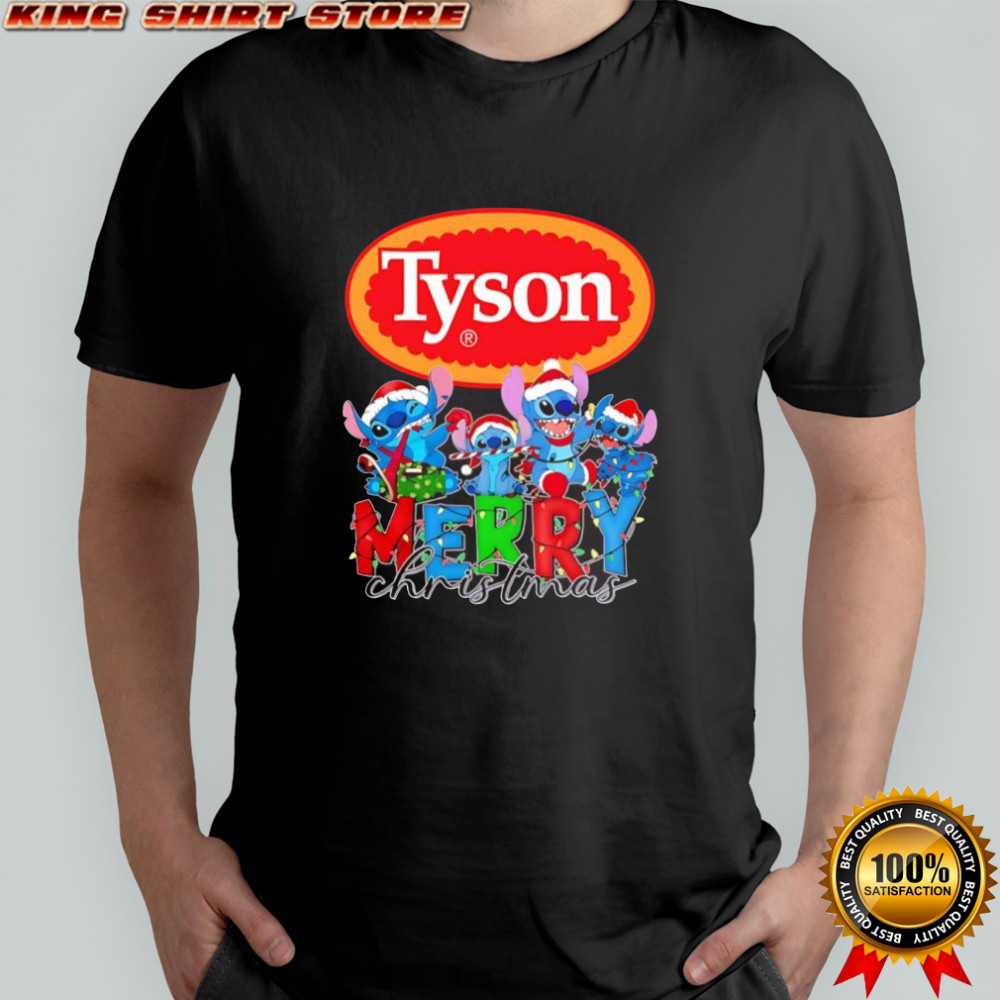 Stitch Merry Christmas x Tyson Foods Inc. logo shirt