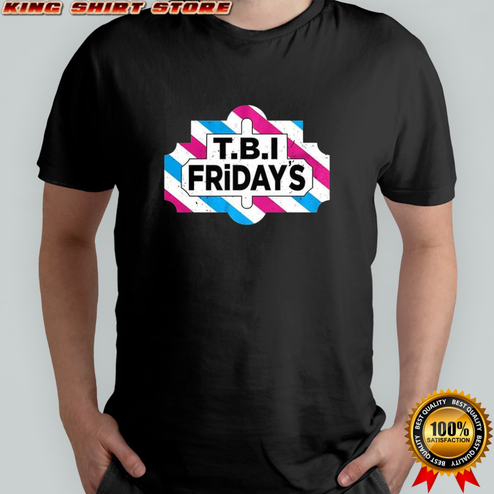 TBI friday transgender pride flag logo shirt