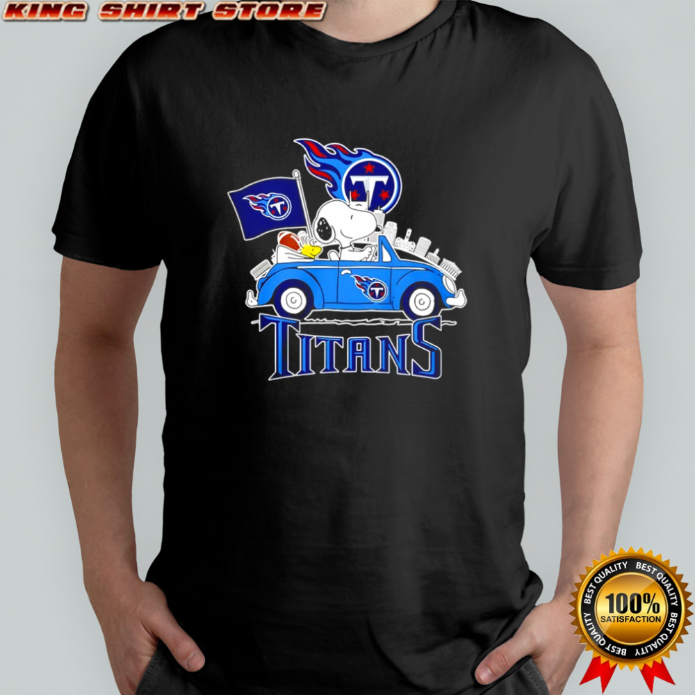 Tennessee Titans x Snoopy and Woodstock drive car shirt