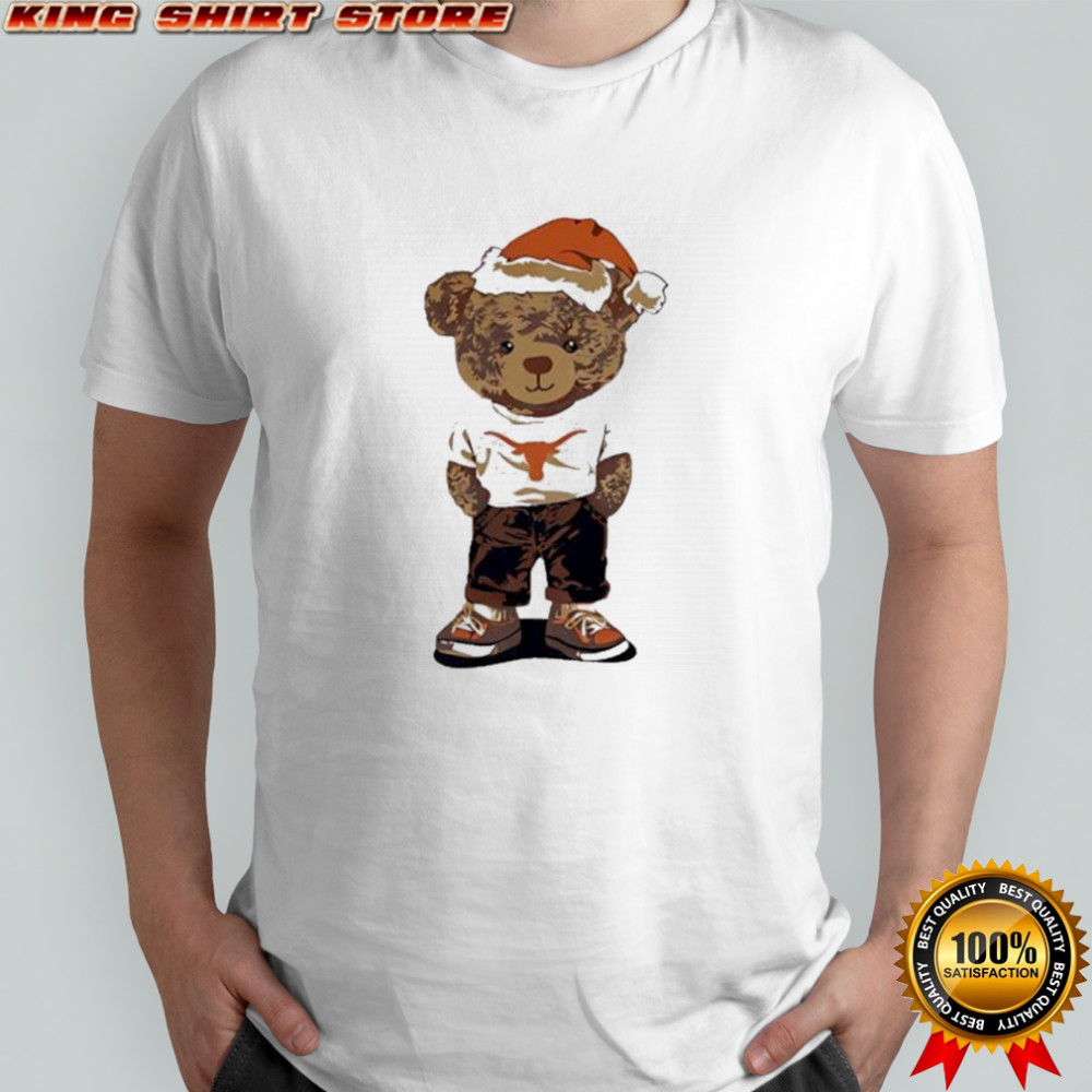 Texas Longhorns Santa Hat Bear Christmas T-Shirt
