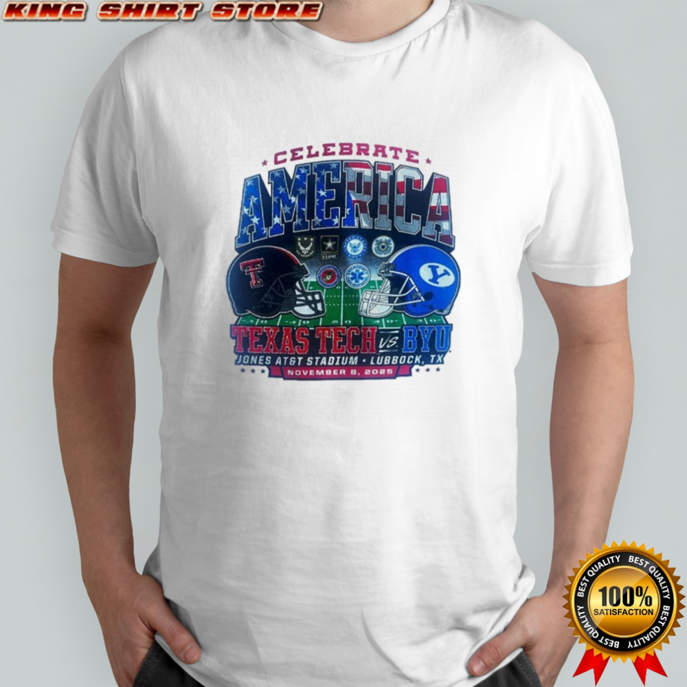 Texas Tech Red Raiders Vs BYU Cougars ESPN Celebrate America Dueling Helmets T-shirt