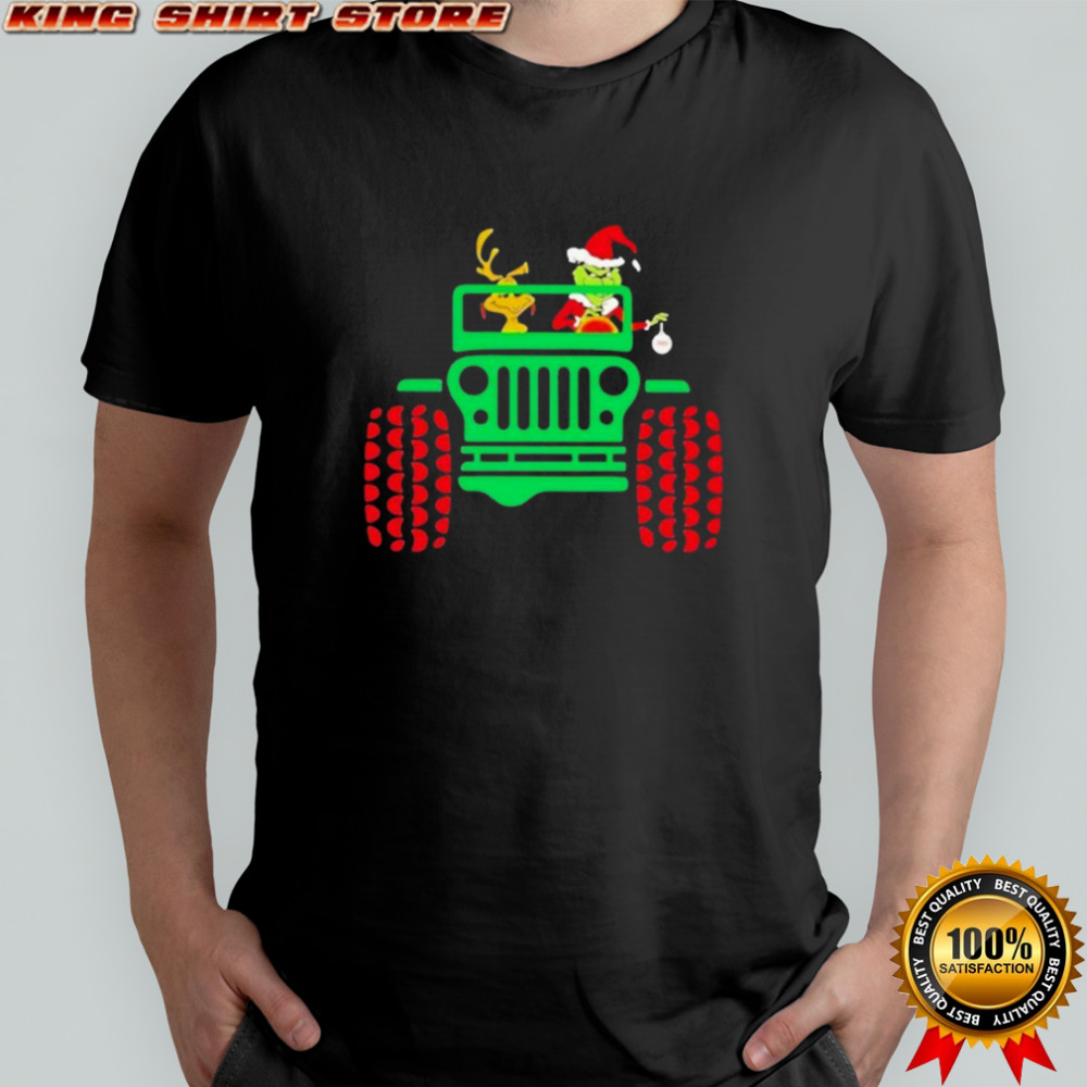 The Grinch And Reindeer Jeep Xmas Holiday Christmas T-shirt