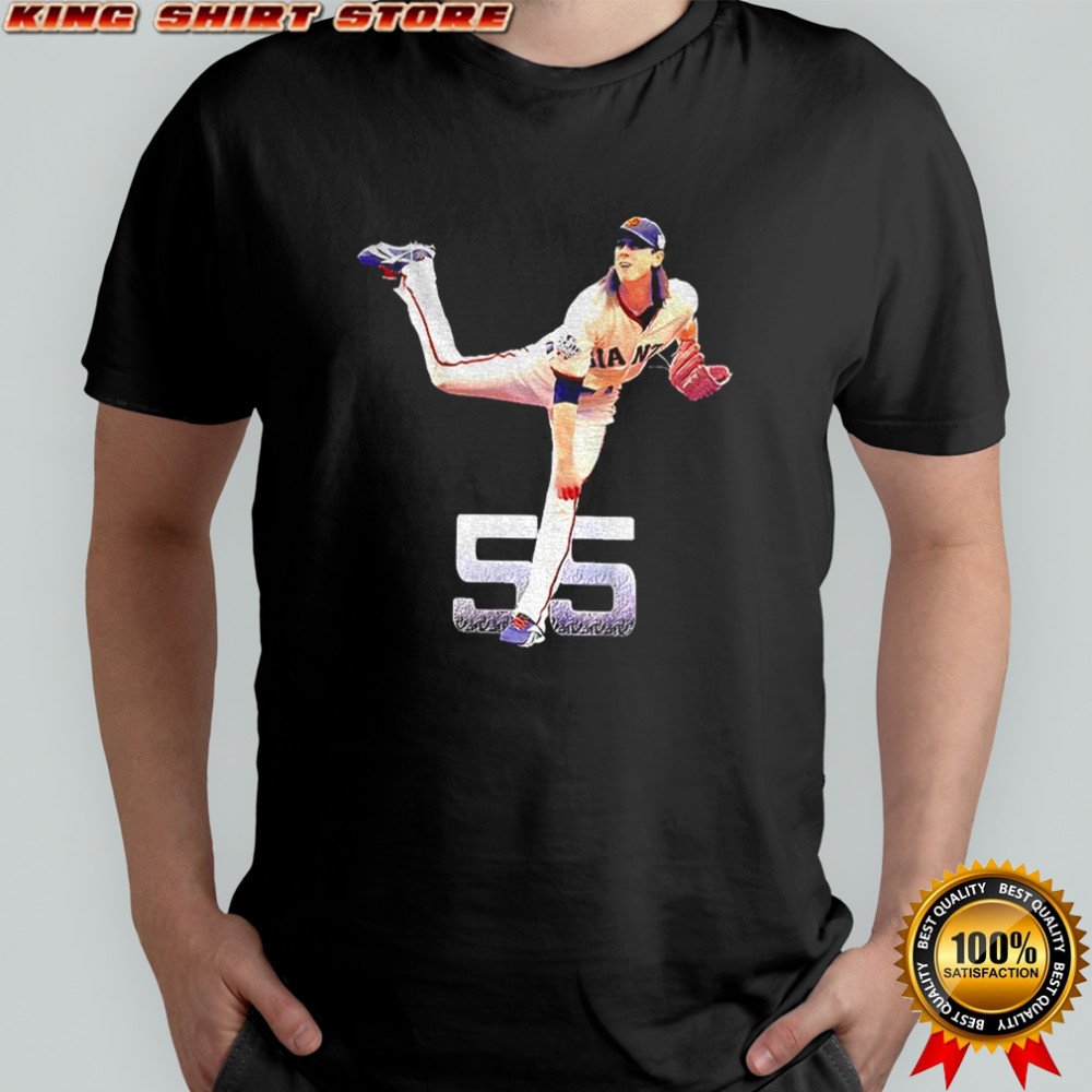 Tim Lincecum posing San Francisco Giants MLB Baseball Number 55 Portrait shirt