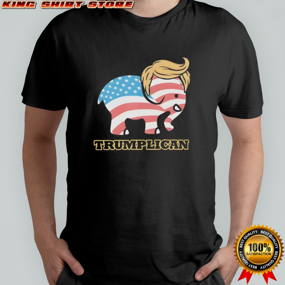 Trumplican American flag elephant logo shirt