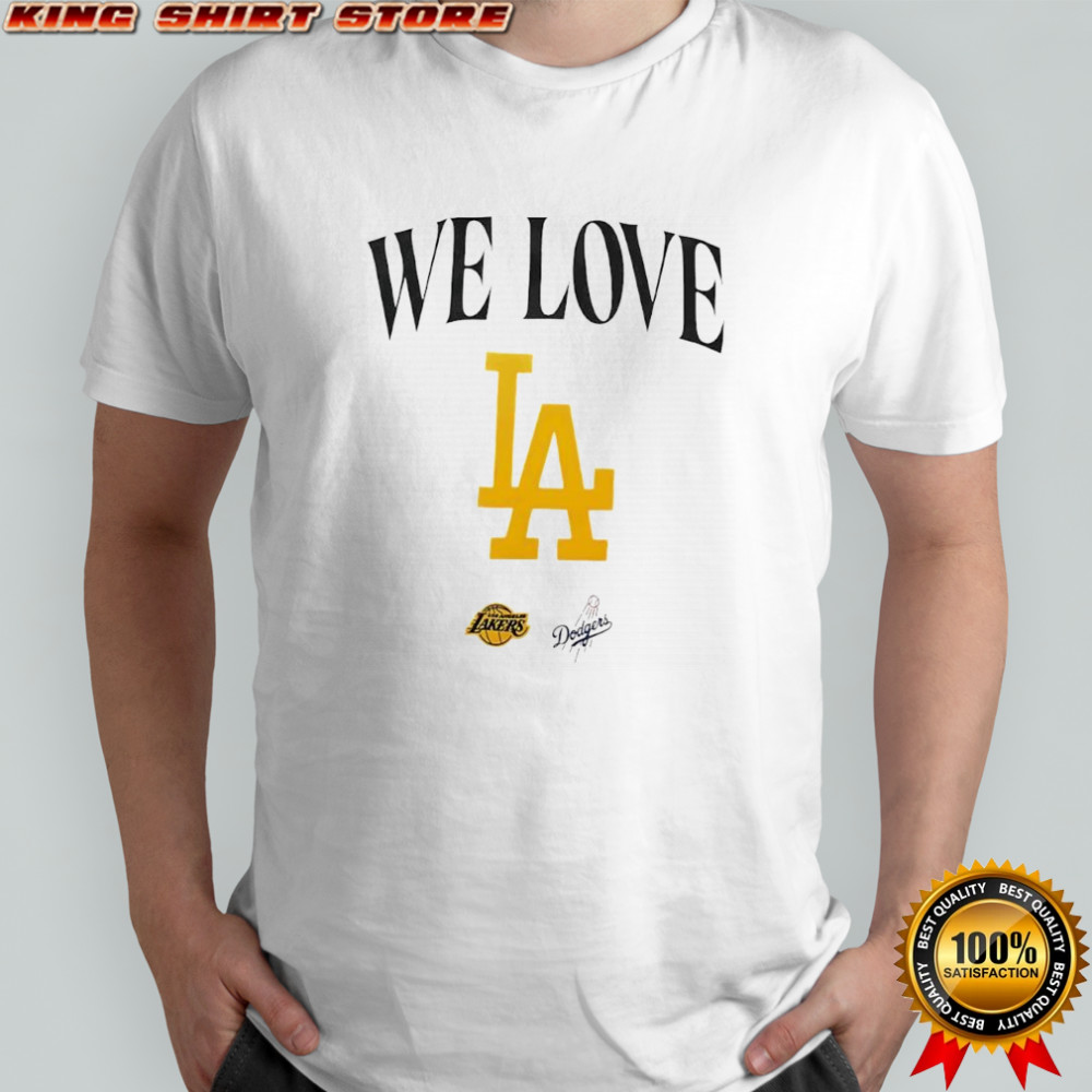 We love LA Lakers and Dodgers logo shirt