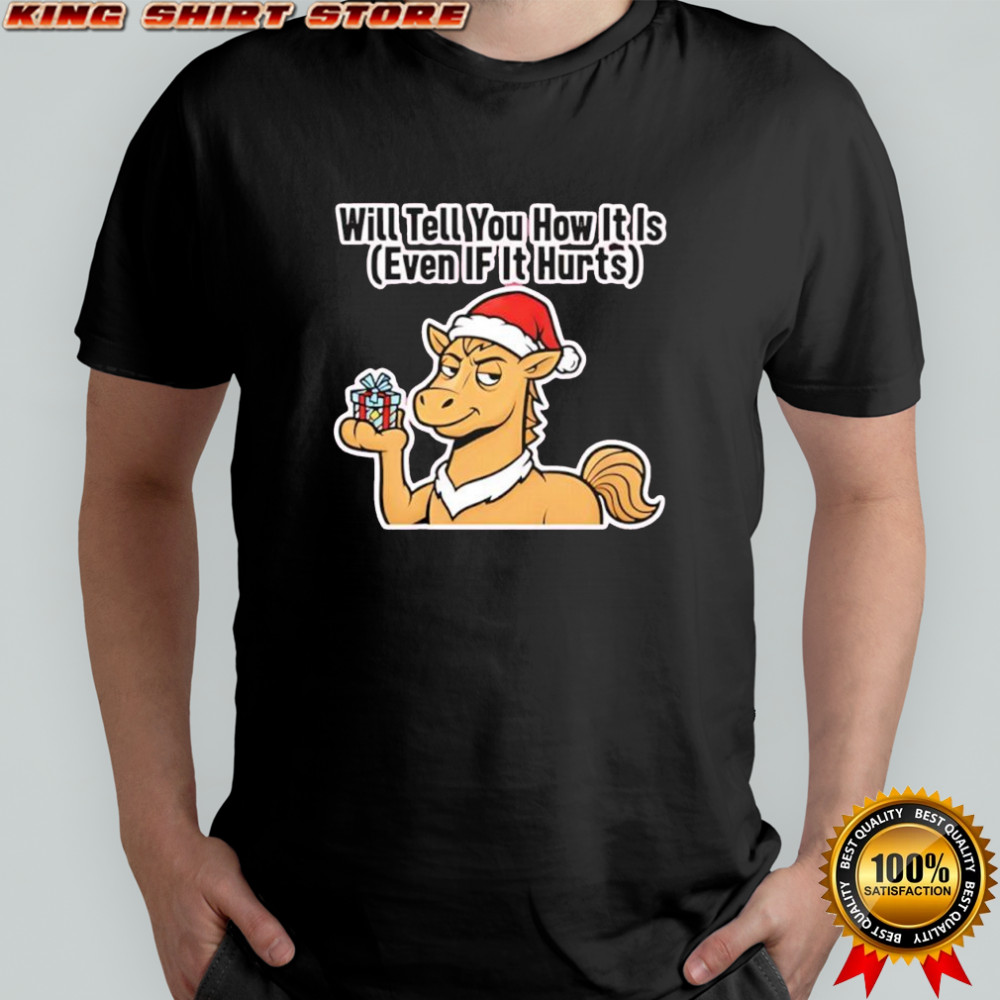 Will Tell You How It Is Even If It Hurts Horse Santa hat shirt