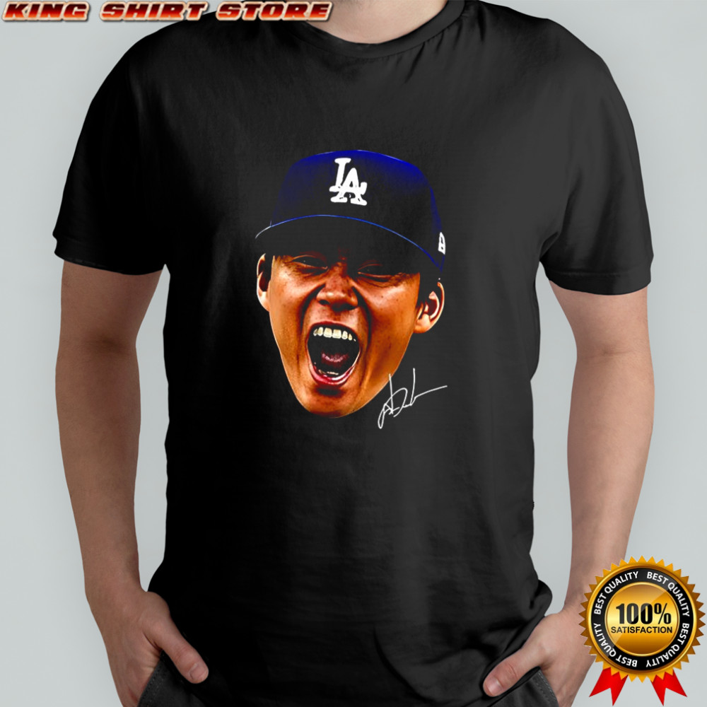 Yoshinobu Yamamoto World Series Champions 2025 big head signature shirt