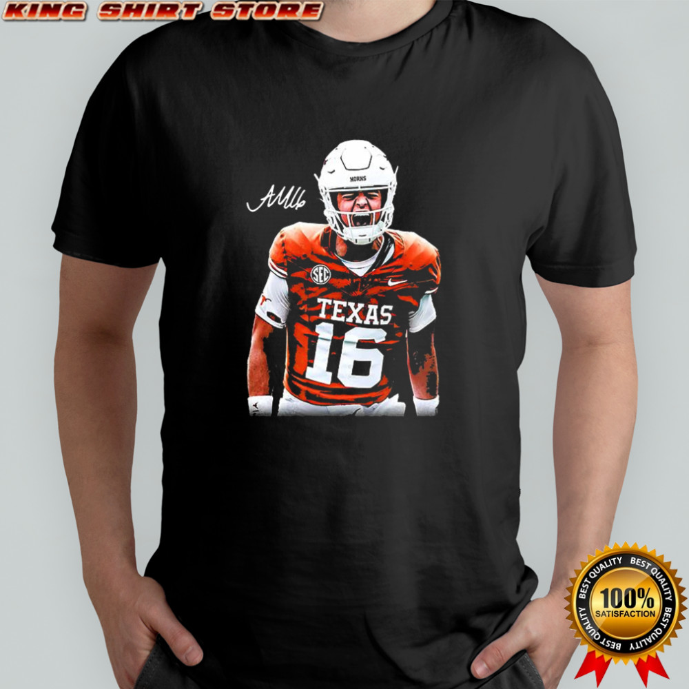 Arch Manning Texas Longhorns NCAA locked in signature shirt