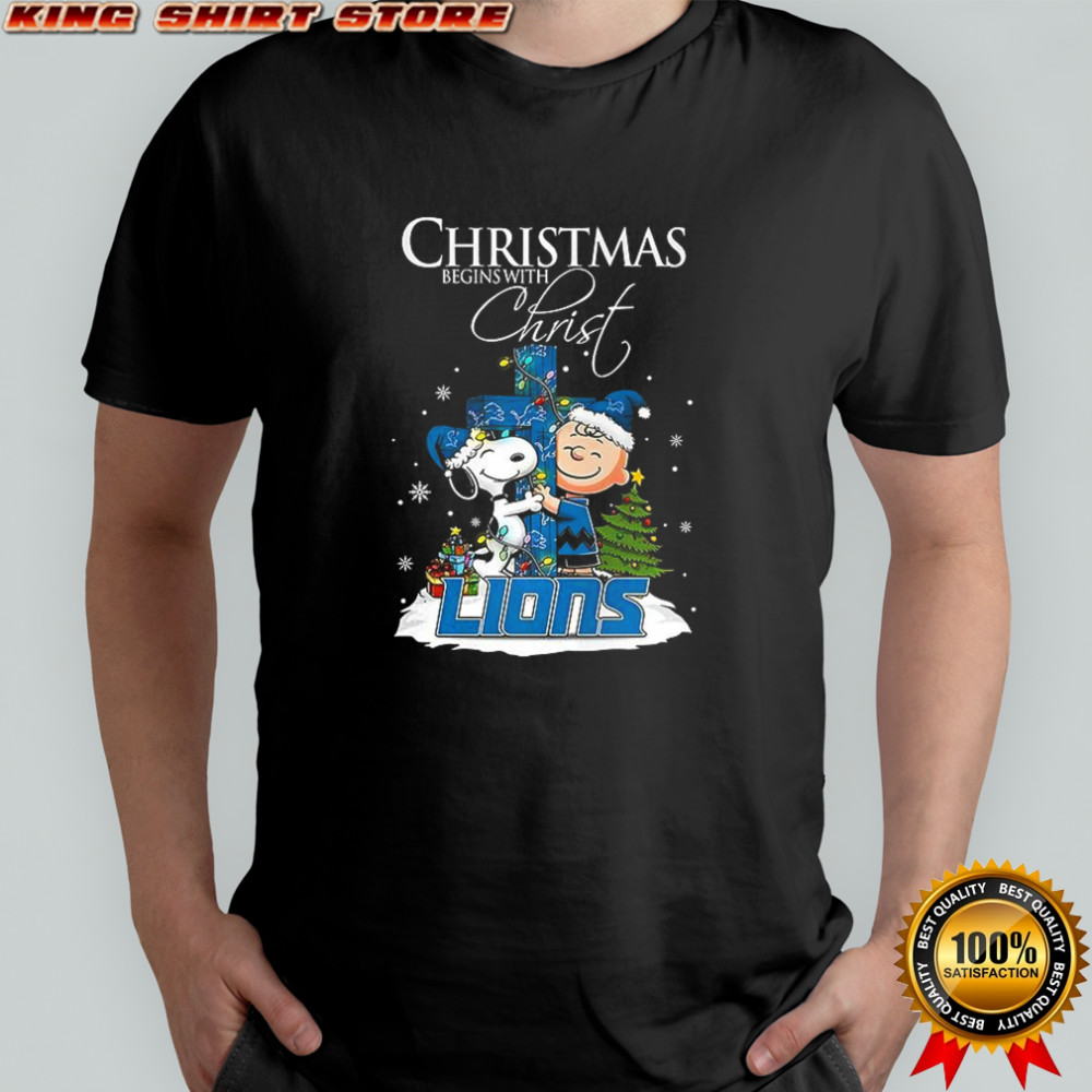 Christmas begins with Christ Detroit Lions shirt