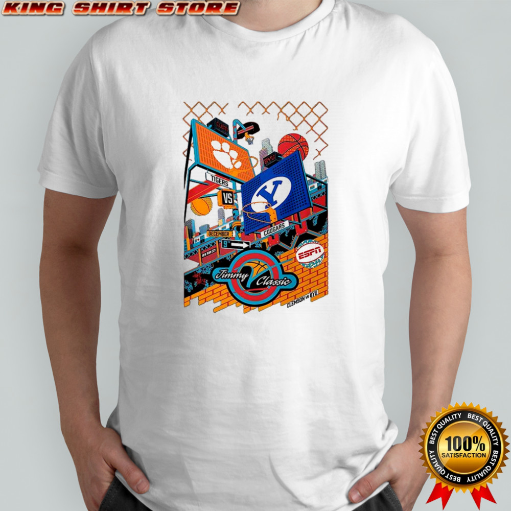 Clemson Tigers vs BYU Cougars Jimmy V classic New York city 2025 shirt