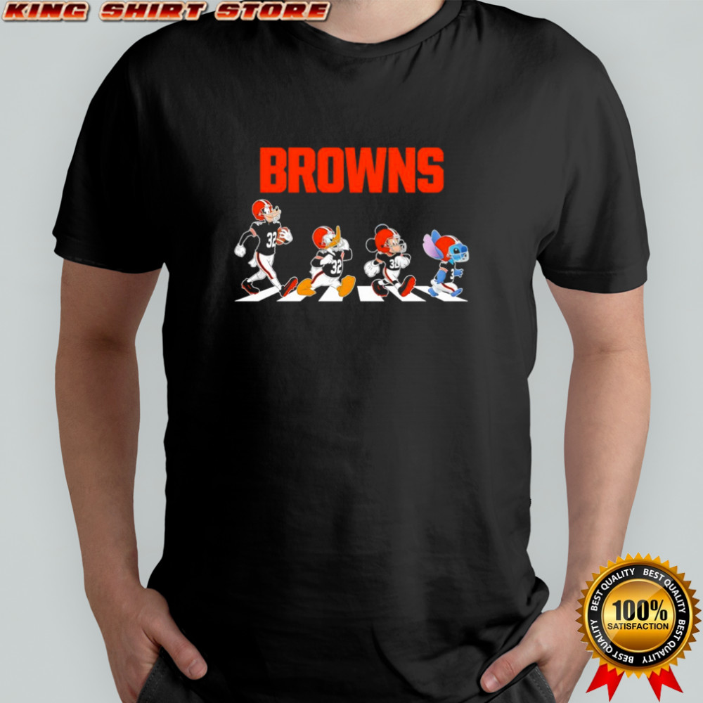 Cleveland Browns x Goofy x Donald Duck x Mickey Mouse x Stitch Abbey Road shirt