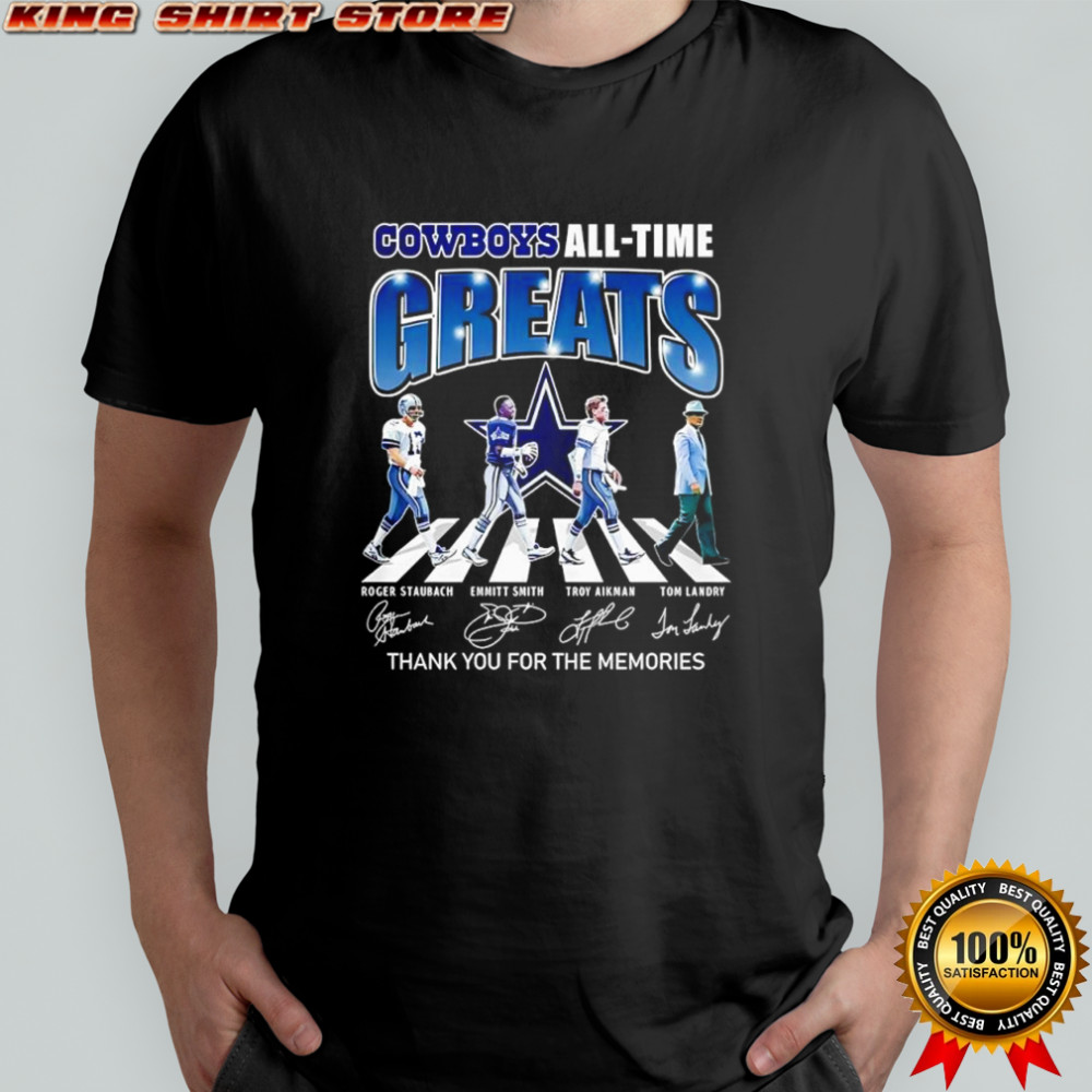 Dallas Cowboys all time greats thank you memories signatures abbey road shirt