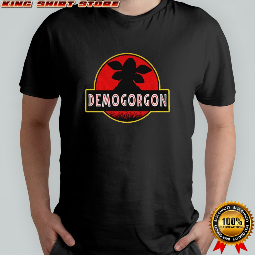 Demogorgon Jurassic Park Stranger Things logo shirt