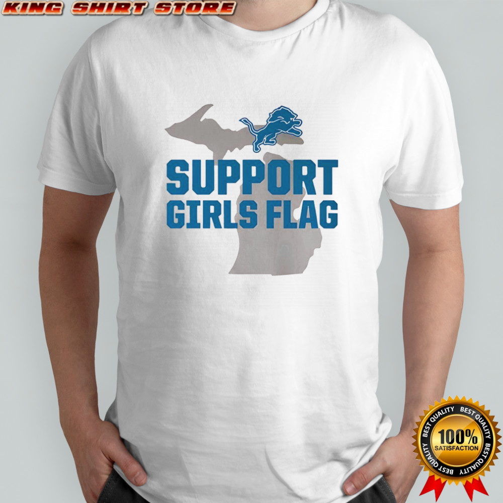 Detroit Football Support Girls Flag Shirt