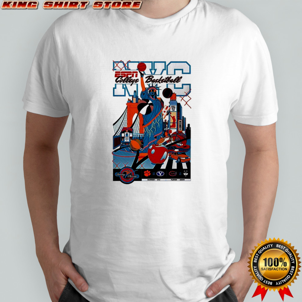 ESPN College Basketball Clemson vs BYU and Florida vs. UConn Jim V classic shirt