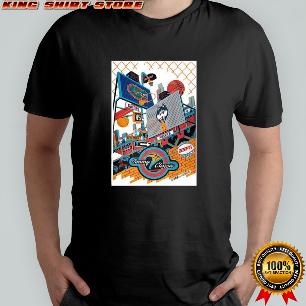 Florida Gators vs UConn Huskies matchup Jimmy V classic basketball New York city 2025 shirt
