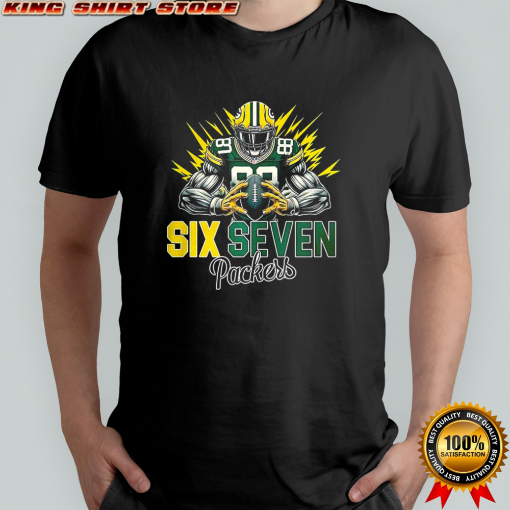 Green Bay Packers football six seven graphic shirt