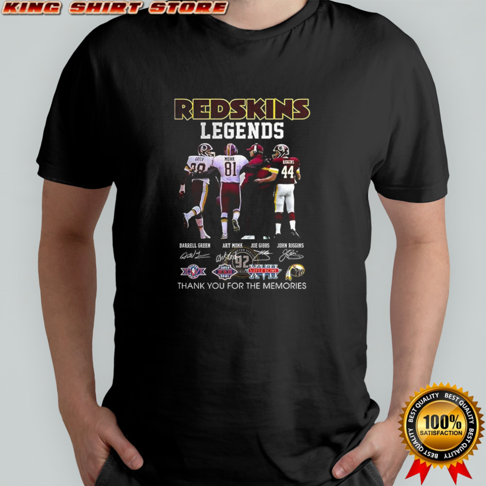 Green Monx Gibbs Riggins Washington Redskins football Legends thank you for the memories shirt