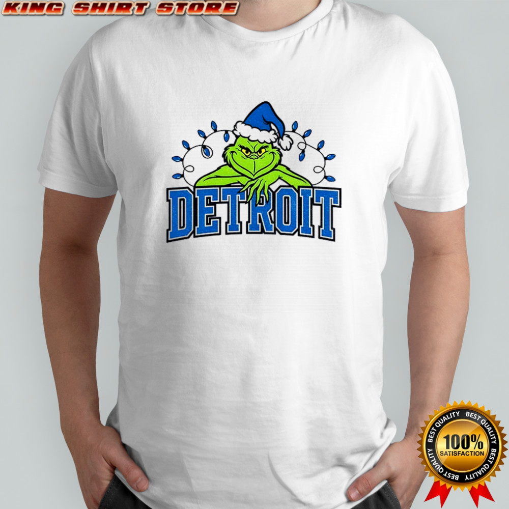 Grinch Detroit Lions NFL Football Game Day Merry Christmas shirt