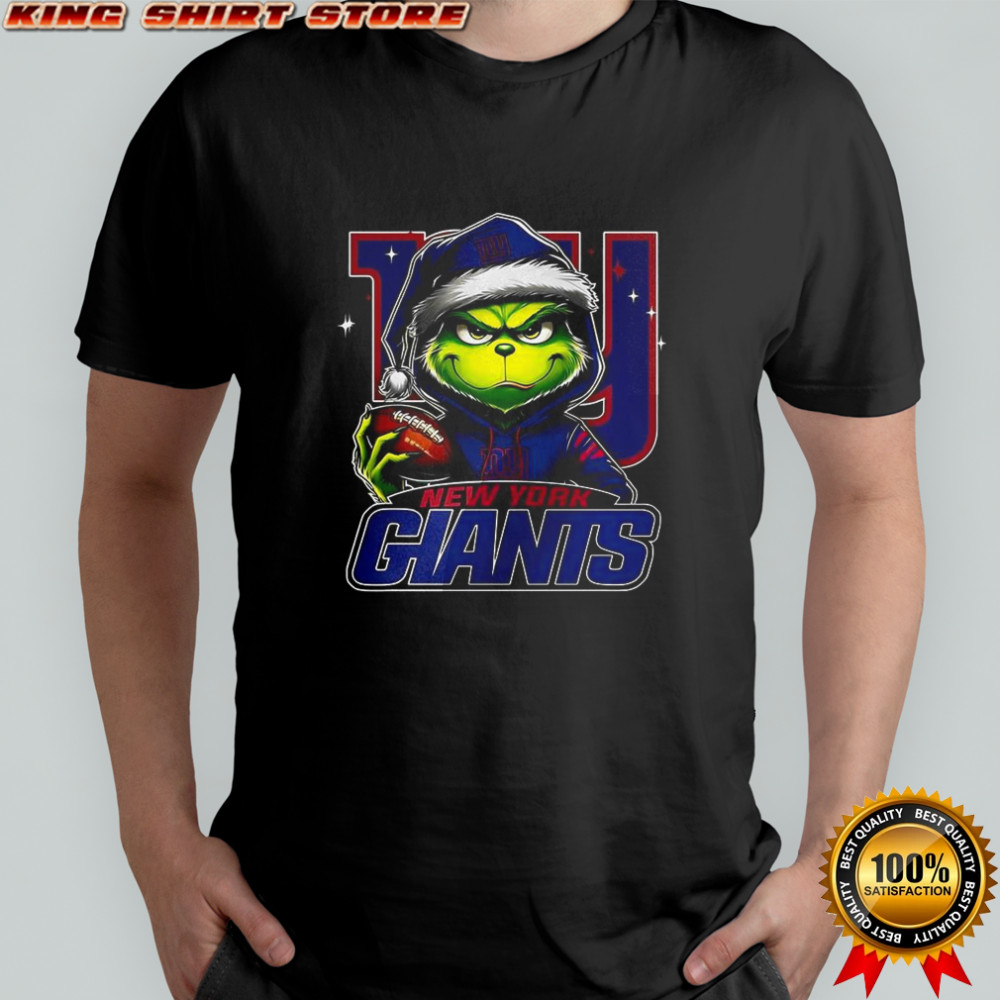Grinch Santa hat X New York Giants NFL Christmas shirt