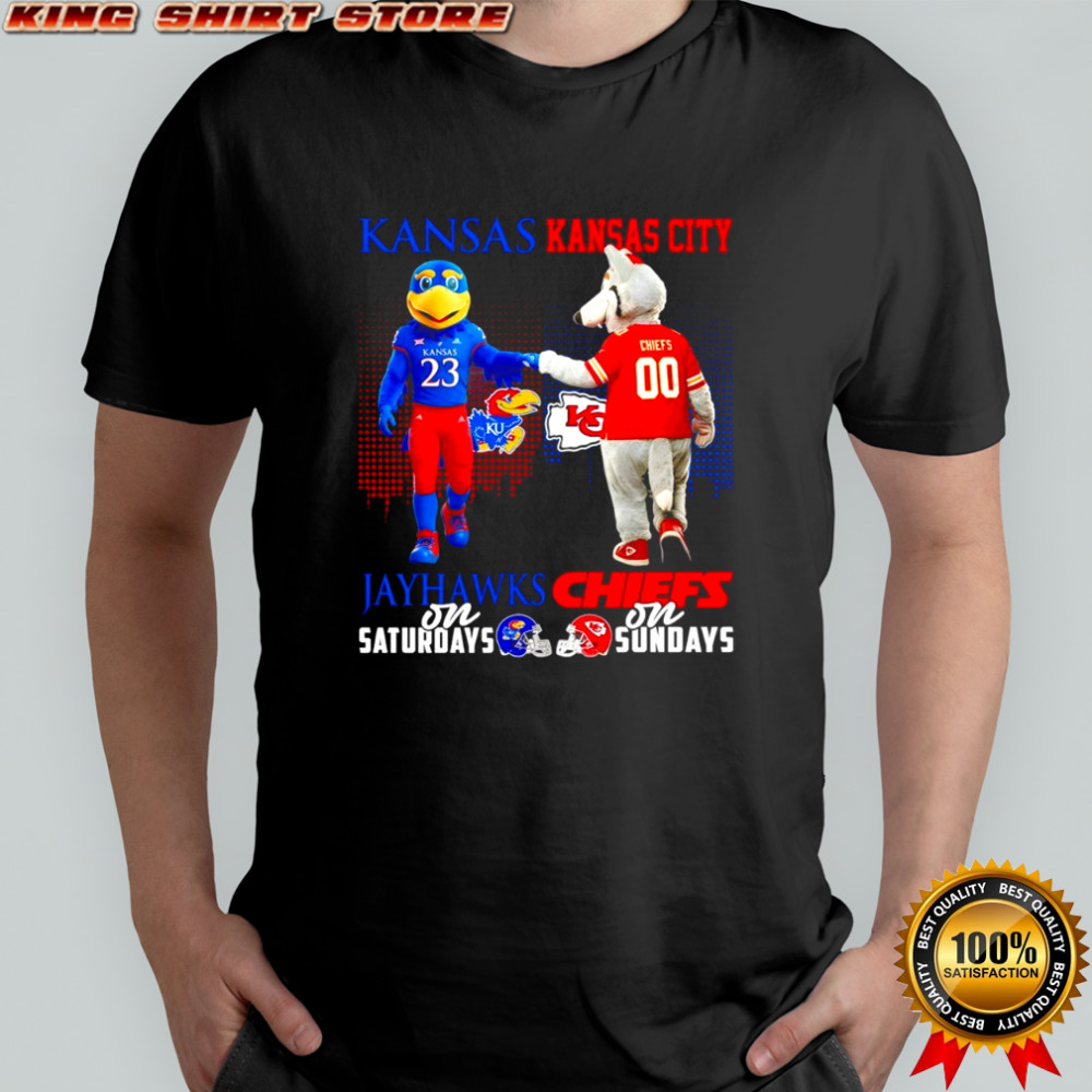 Kansas Jayhawks on Saturdays x Kansas City Chiefs on Sundays Mascot shirt