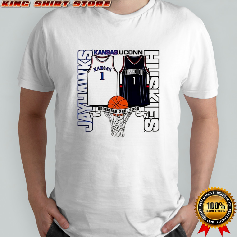 Kansas Jayhawks vs UConn Huskies Jersey number 1 2025 shirt