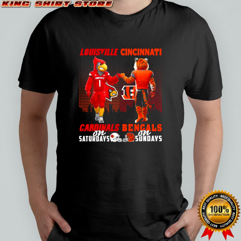 Louisville Cardinals on Saturdays x Cincinnati Bengals on Sundays Mascot shirt
