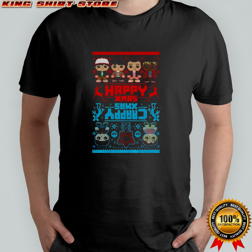 Mike Wheeler Will Byers Stranger Things Pixels Happy Xmas Upside Down Christmas shirt