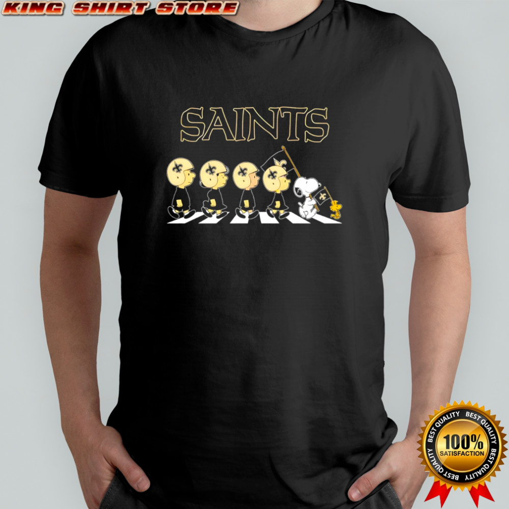 New Orleans Saints x Peanuts Snoopy Abbey Road shirt