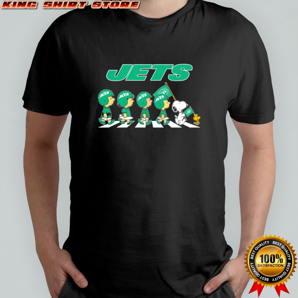 New York Jets x Peanuts Snoopy Abbey Road shirt
