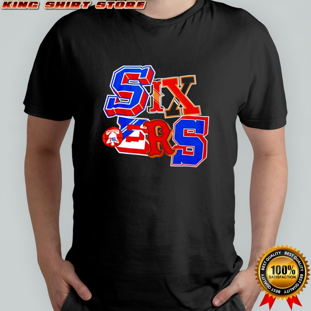 Philadelphia 76ers Mitchell and Ness Hyper Type shrit