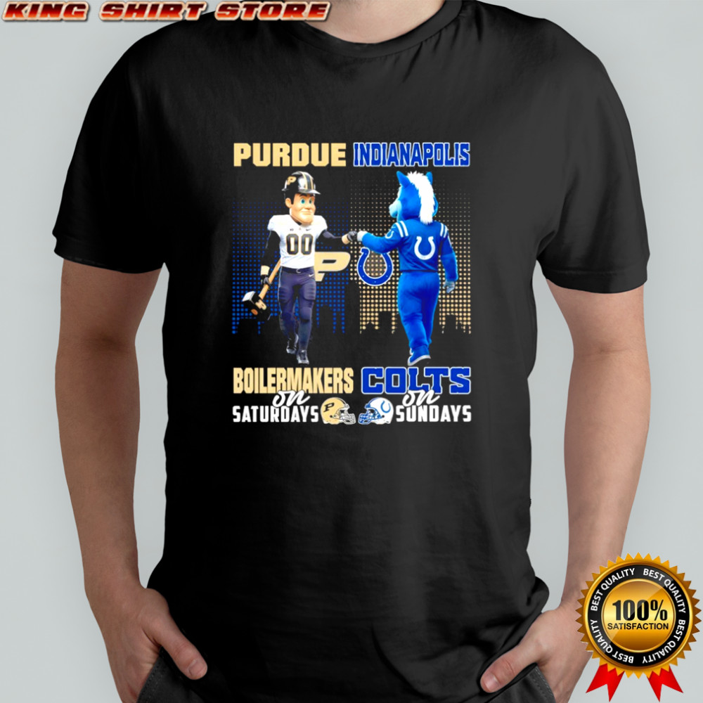 Purdue Boilermakers on Saturdays x Indianapolis Colts on Sundays Mascot shirt