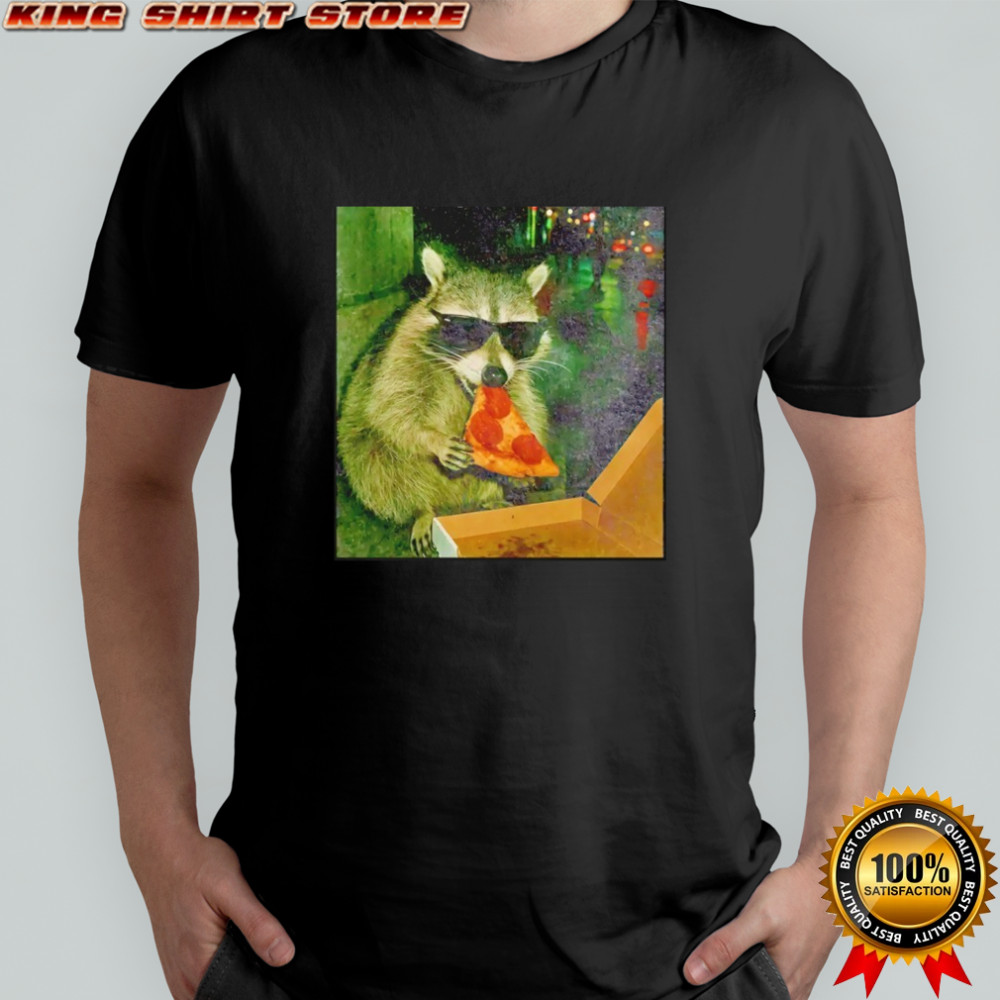 Raccoon Eating Pizza Funny shirt