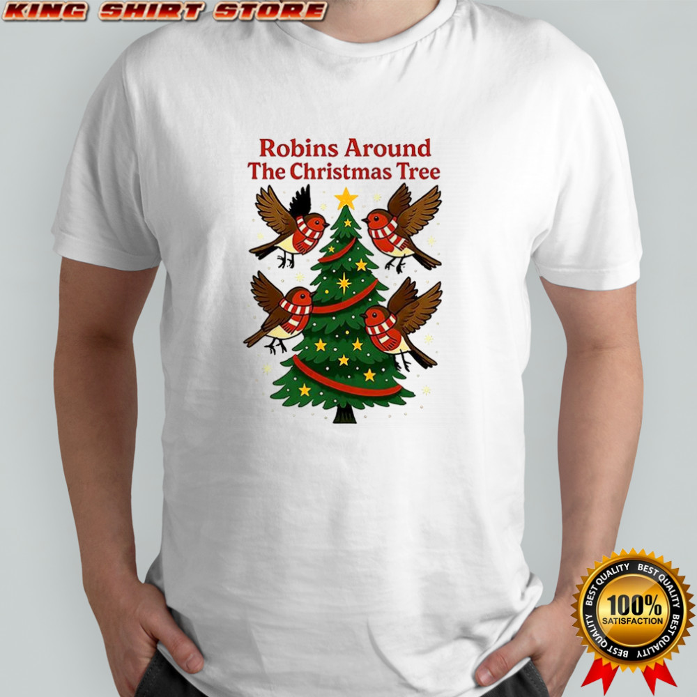 Robins around the Christmas tree Cheltenham town shirt