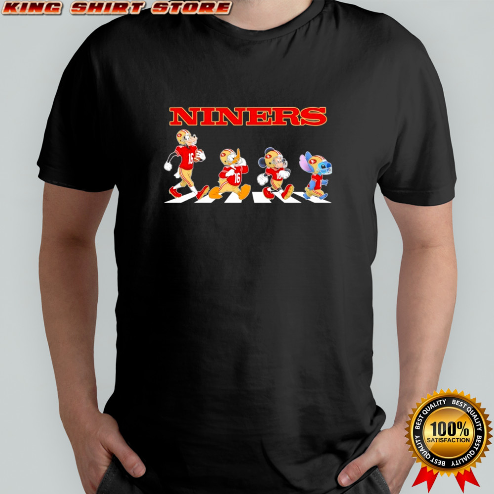 San Francisco 49ers Niners x Goofy x Donald Duck x Mickey Mouse x Stitch Abbey Road Shirt