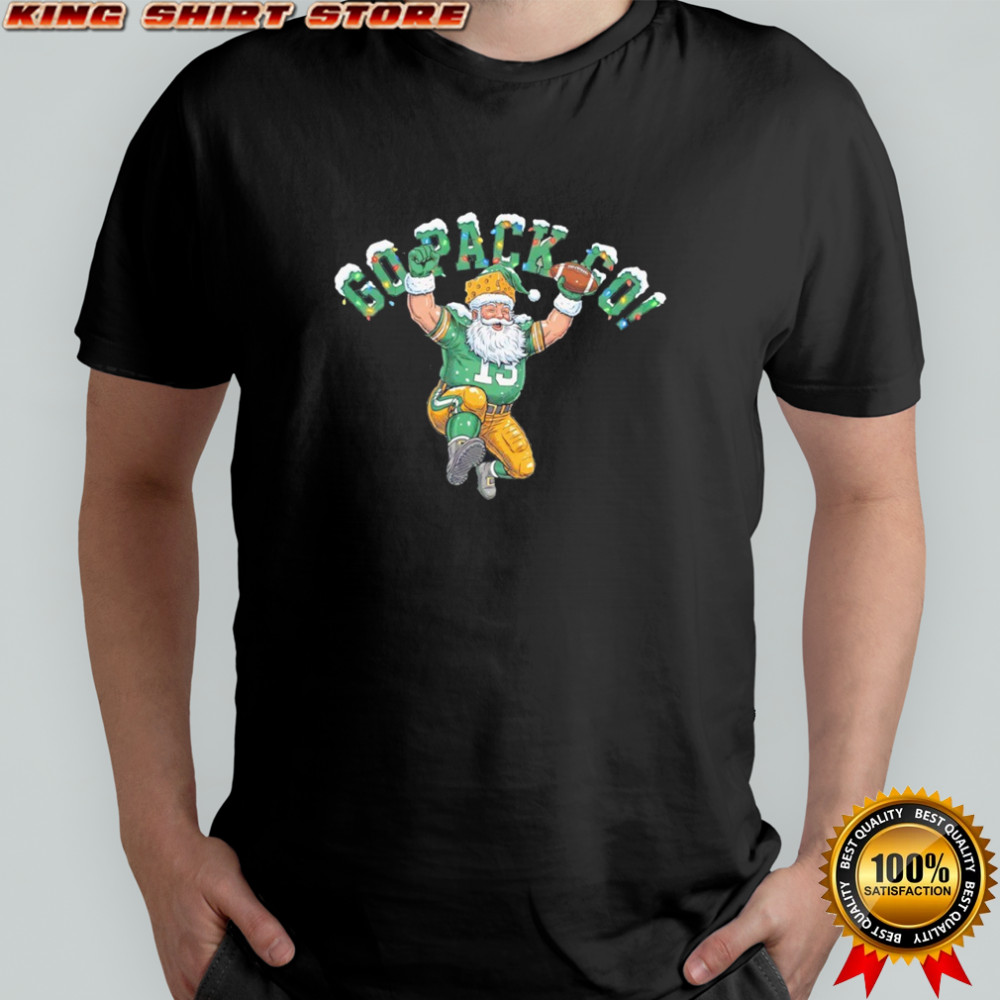 Santa Claus Green Bay Packers go pack go Christmas shirt